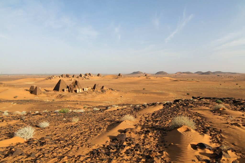 pyramids on the desert