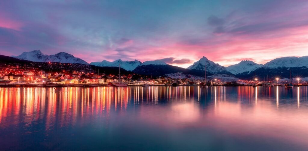 a panoramic shot of ushuaia