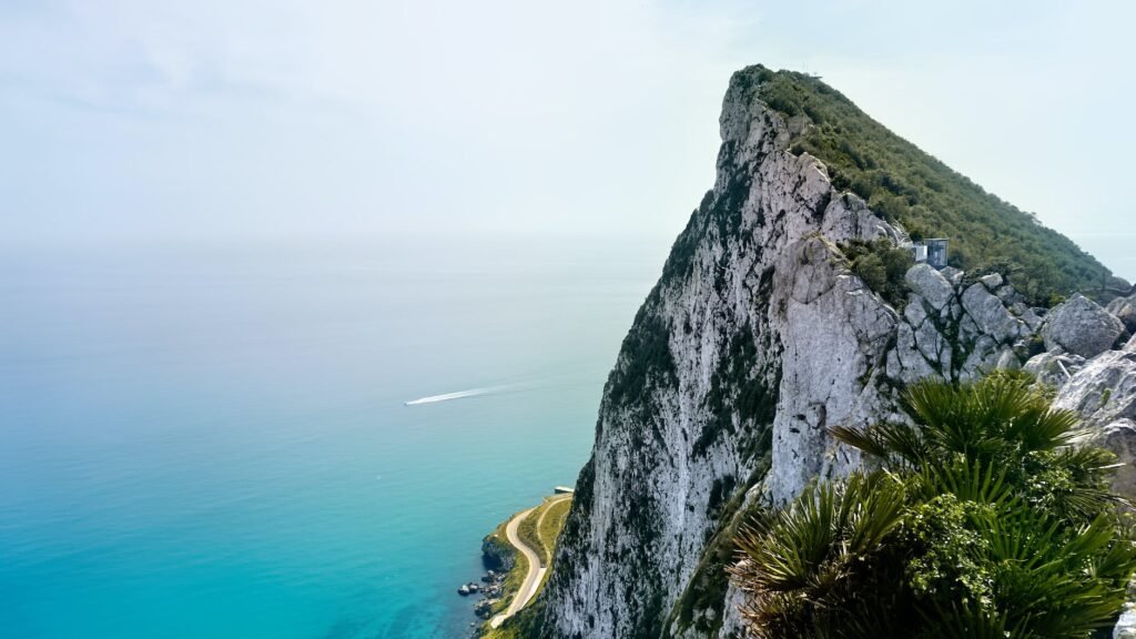 aerial view of a coastal cliff